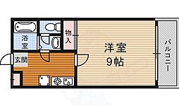 ヴィラ桃山 1Kの間取図画像