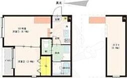 ハーモニービレッジ深草 1DKの間取図画像
