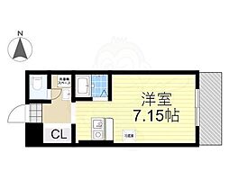 キャッスル京都南 1Kの間取図画像