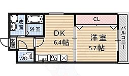 ウエスト・ドゥ・ソレイユ 1DKの間取図画像
