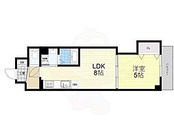 CloverResidence京都西大路 1LDKの間取図画像