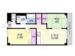 ビラ・クレール 2LDKの間取図画像