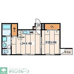 Ｃｈａｎｔｅｒ 1階1LDKの間取り