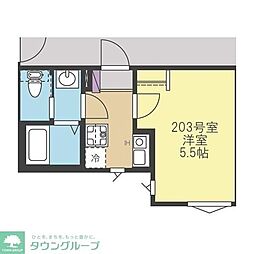 コモリベルタ 1階1Kの間取り