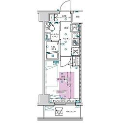 フェルクルールプレスト川崎アリビエ 2階1Kの間取り