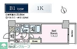 ルフレグランデ川崎ドゥーエ 1Kの間取図画像