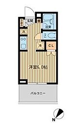 レジディア川崎 ワンルームの間取図画像