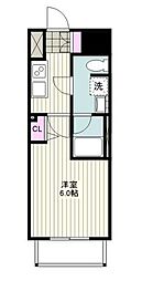 エルグランジュテ川崎 1Kの間取図画像