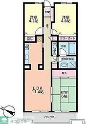 コンフォール北寺尾A棟 3LDKの間取図画像
