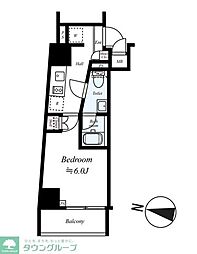 ARCOBALENO YOKOHAMAKOYASU 1Kの間取図画像