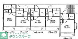 トッコーララ鶴見 ワンルームの間取図画像