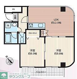リエス川崎 2LDKの間取図画像