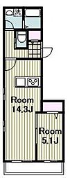 SecureHouseSouth 1LDKの間取図画像