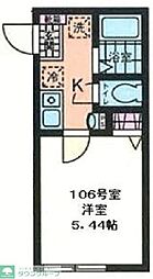 KIK元木 1Kの間取図画像