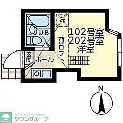 ユナイト小田栄ステルスアンポート ワンルームの間取図画像
