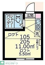 ユナイト小田ジャッキーリボルバー ワンルームの間取図画像