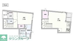 カーサヴァリエッタ岸谷 1DKの間取図画像