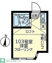 ユナイトKOKANエルリンガー ワンルームの間取図画像