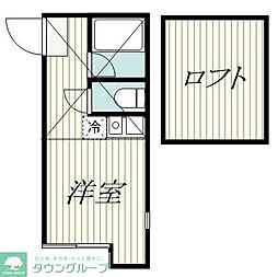 ユナイトKOKANラバーソウル ワンルームの間取図画像