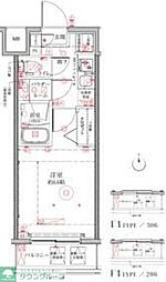 クレイシアアイズ鶴見ステーションサイト 1Kの間取図画像