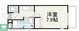 クレアール 1Kの間取図画像