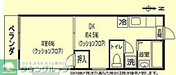 グリーンコーポ小林 1DKの間取図画像
