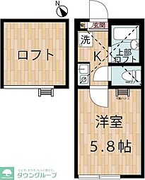 シエラグランデ川崎大師 1Kの間取図画像