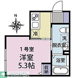 アルティザン鶴見 1Kの間取図画像