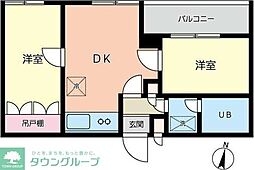 コンフォートネスト 2DKの間取図画像
