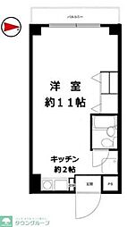 リーヴェルステージ横浜ヒルズ ワンルームの間取図画像