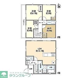 東武野田線 東岩槻駅 徒歩10分の賃貸一戸建て 3SLDKの間取り