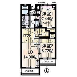 JR京浜東北・根岸線 浦和駅 徒歩12分の賃貸マンション 1階2LDKの間取り