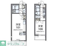 JR東北本線 白岡駅 徒歩7分の賃貸マンション 2階ワンルームの間取り