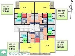 東武伊勢崎線 一ノ割駅 徒歩8分の賃貸アパート 1階1Kの間取り