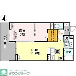 湘南新宿ライン宇須 土呂駅 徒歩7分の賃貸アパート 1階1LDKの間取り