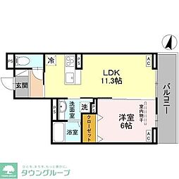 湘南新宿ライン宇須 土呂駅 徒歩7分の賃貸アパート 3階1LDKの間取り