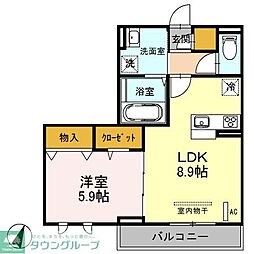 埼玉新都市交通 加茂宮駅 徒歩11分の賃貸アパート 2階1LDKの間取り