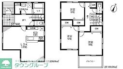東武野田線 藤の牛島駅 徒歩14分の賃貸一戸建て 1階3LDKの間取り