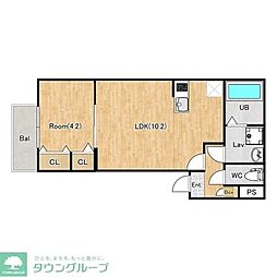 JR川越線 西大宮駅 徒歩14分の賃貸アパート 2階1LDKの間取り