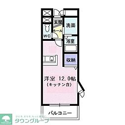 東武野田線 七里駅 徒歩15分の賃貸マンション 3階ワンルームの間取り