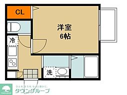 JR川越線 指扇駅 徒歩15分の賃貸アパート 2階1Kの間取り
