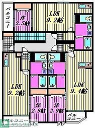 湘南新宿ライン宇須 蓮田駅 徒歩9分の賃貸アパート 3階1LDKの間取り
