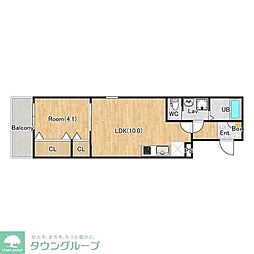 JR高崎線 北上尾駅 徒歩8分の賃貸アパート 3階1DKの間取り