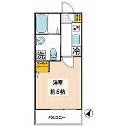 JR東北本線 土呂駅 徒歩10分の賃貸アパート 2階1Kの間取り