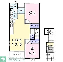 ソンネIZUMI 2LDKの間取図画像