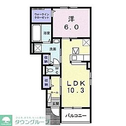 アバンツァート岩槻 1LDKの間取図画像