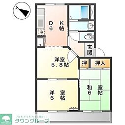 ルミナス田口 3DKの間取図画像