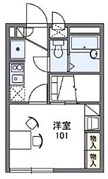 レオパレスグレイス 1Kの間取図画像