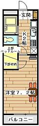 レオパレスTERCEIRA 1Kの間取図画像