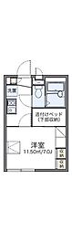レオパレスYUZURIHA 1Kの間取図画像